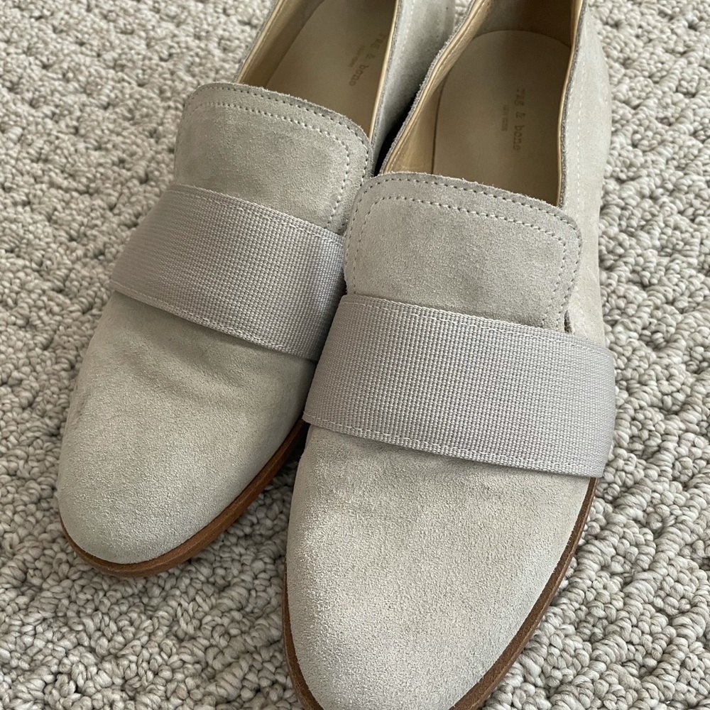 New! Rag & Bone gray suede loafers